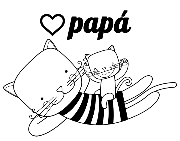 Dad cat coloring page