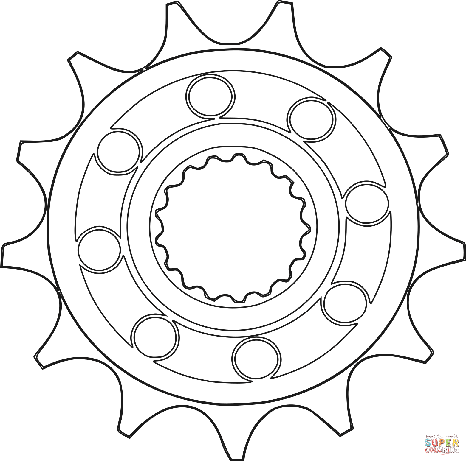 Tooth gear coloring page free printable coloring pages