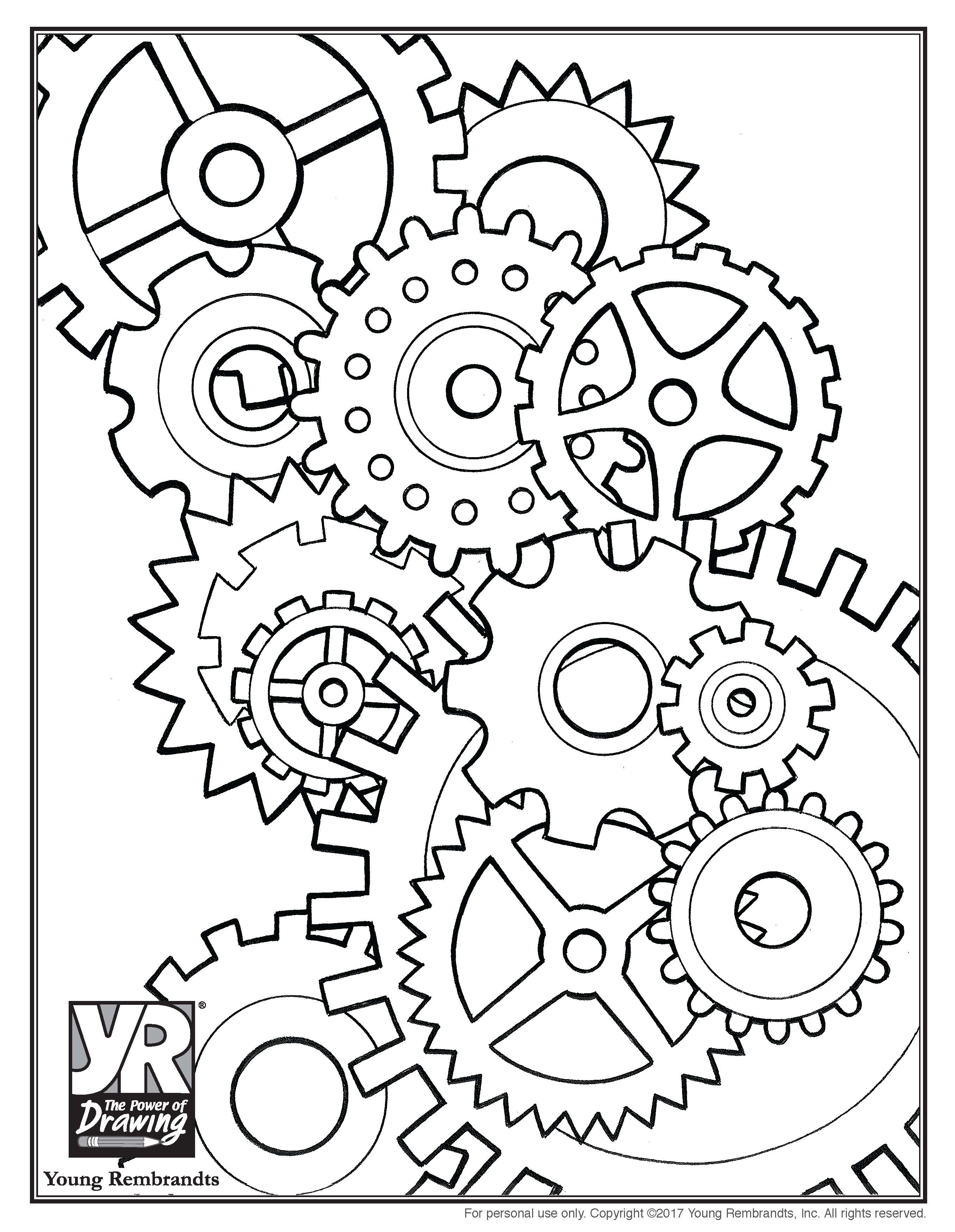 Gears coloring page