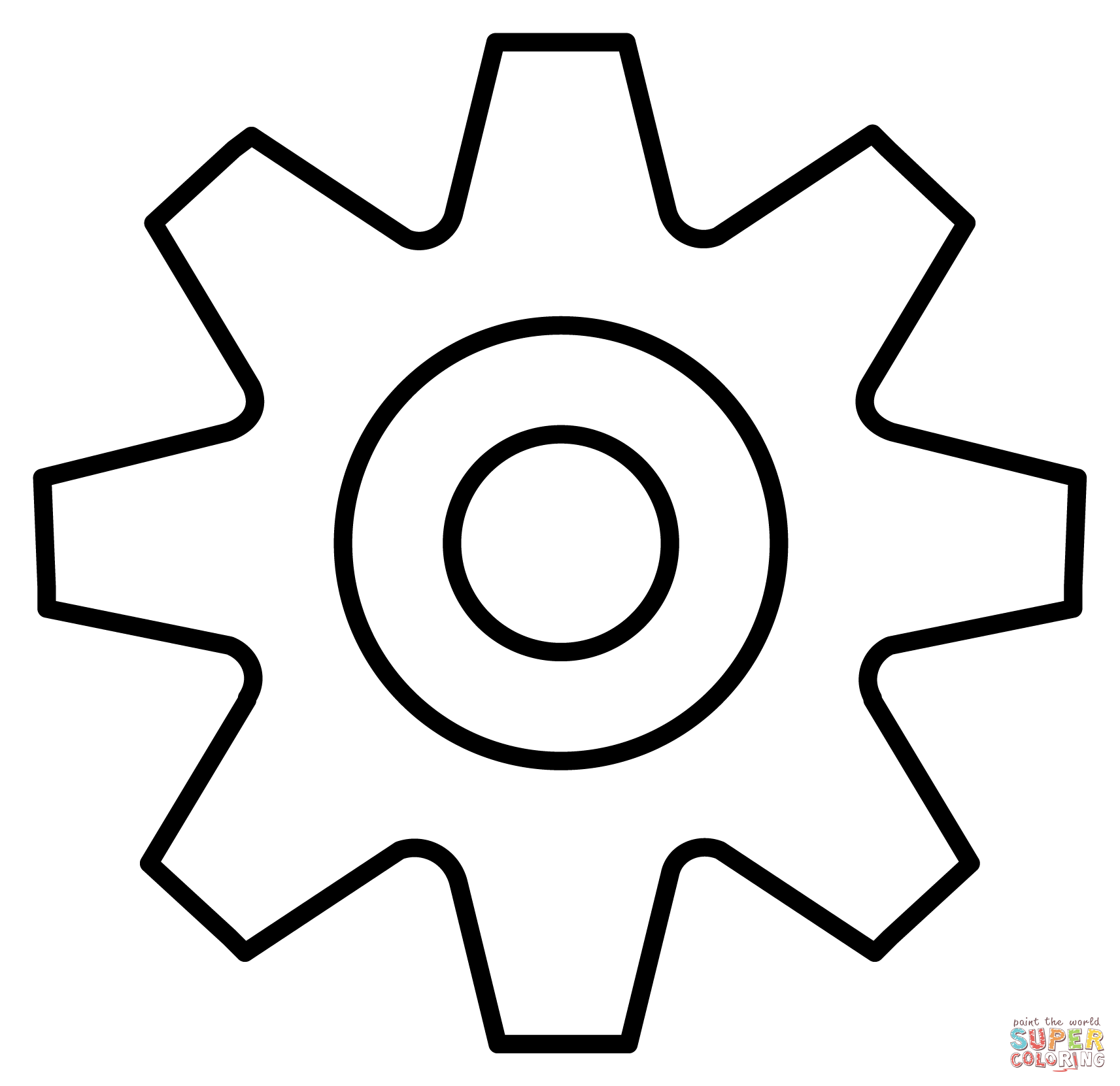 Gear emoji coloring page free printable coloring pages