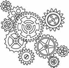 Cogs and gears coloring pages sketch template paper embroidery gear drawing steampunk coloring