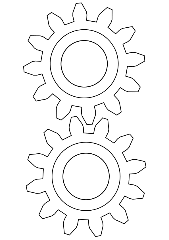 Gear drawing for coloring page free printable nurieworld