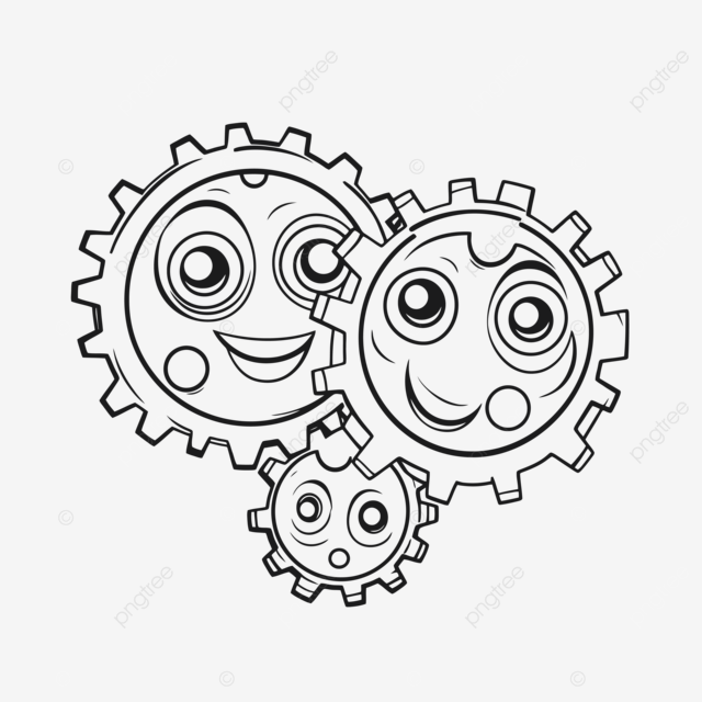 Roky cogwheel coloring pages outline sketch drawing vector gears drawing gears outline gears sketch png and vector with transparent background for free download