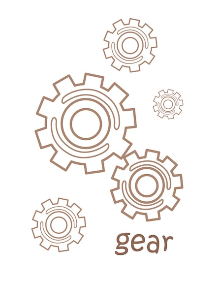 Premium vector alphabet g for gear coloring pages a for kids and adult