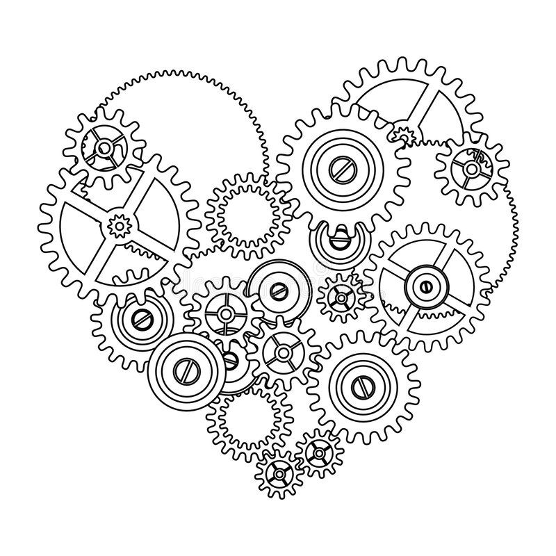 Download gear love heart stock illustration illustration of valentine