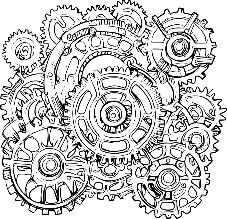 Design unique gear and mechanics coloring pages for you by annacolors