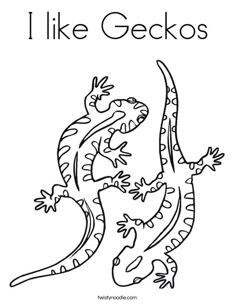 I like geckos coloring page