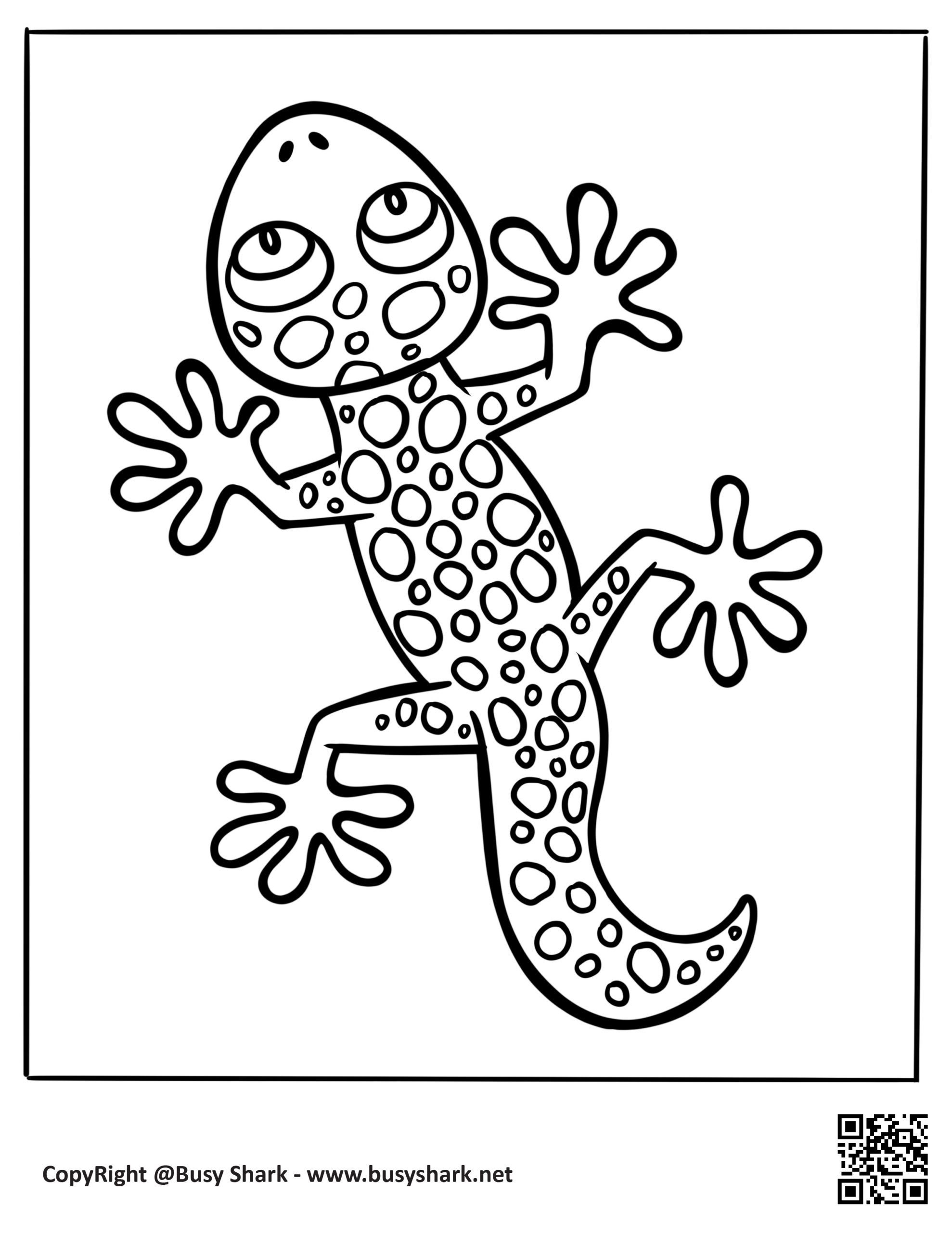 Gecko lizard free coloring page