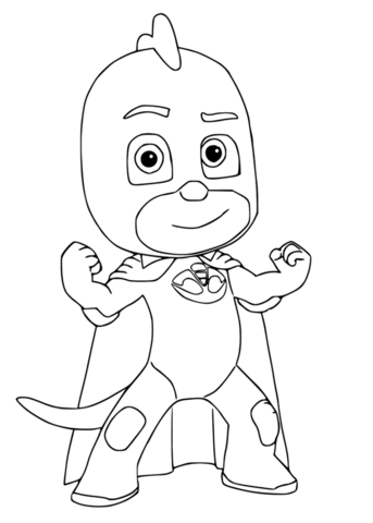 Gekko from pj masks coloring page free printable coloring pages