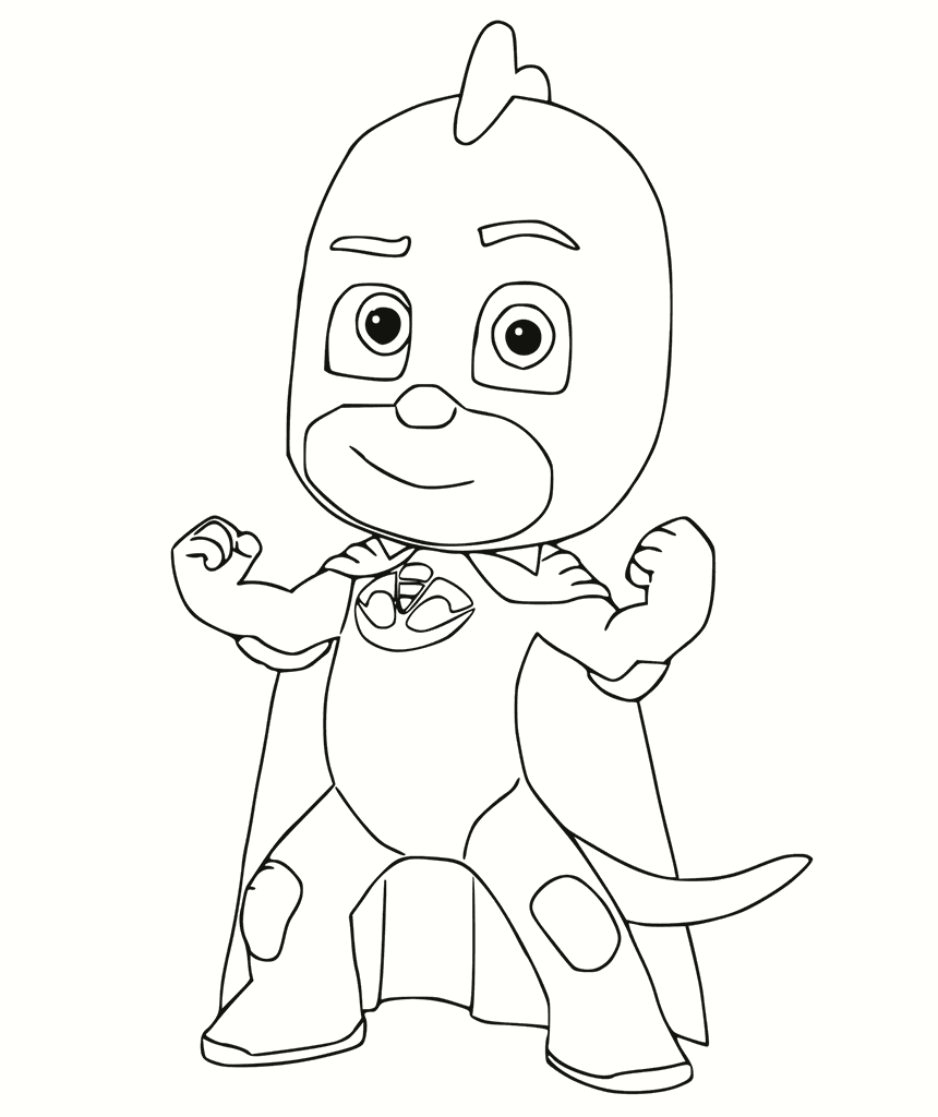 Pj masks gekko coloring page printable