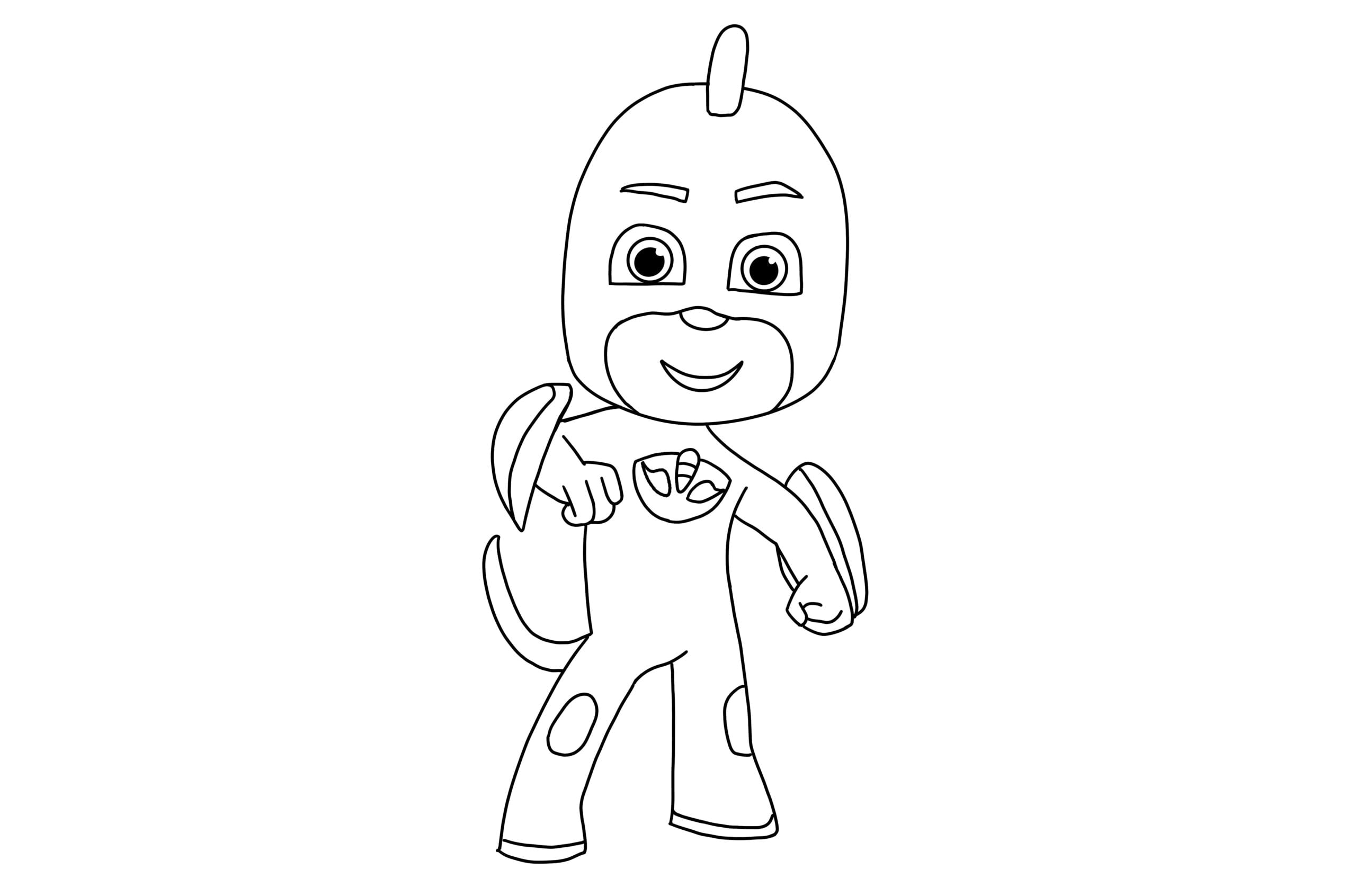 Pj masks coloring pages and colored paper