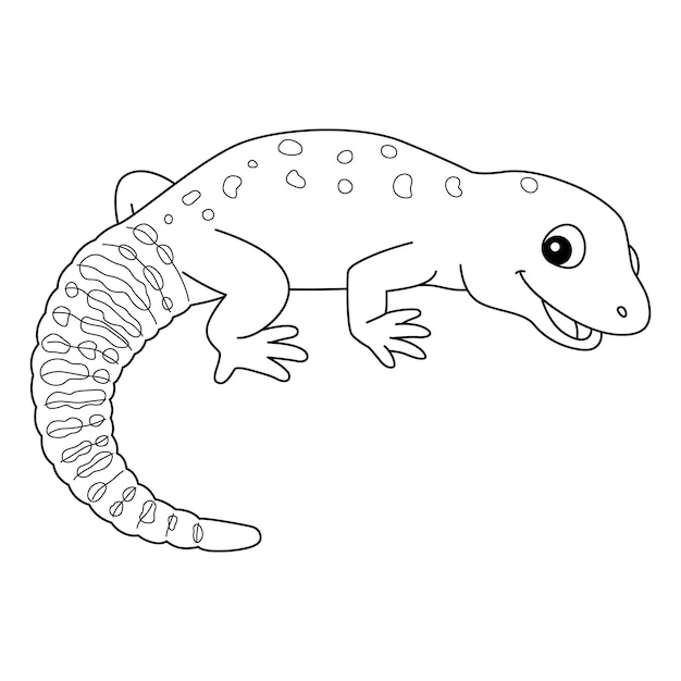 Premium vector leopard gecko animal isolated coloring page