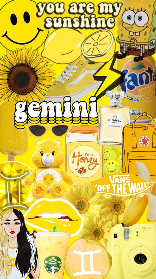 Download gemini zodiac yellow aesthetic wallpaper