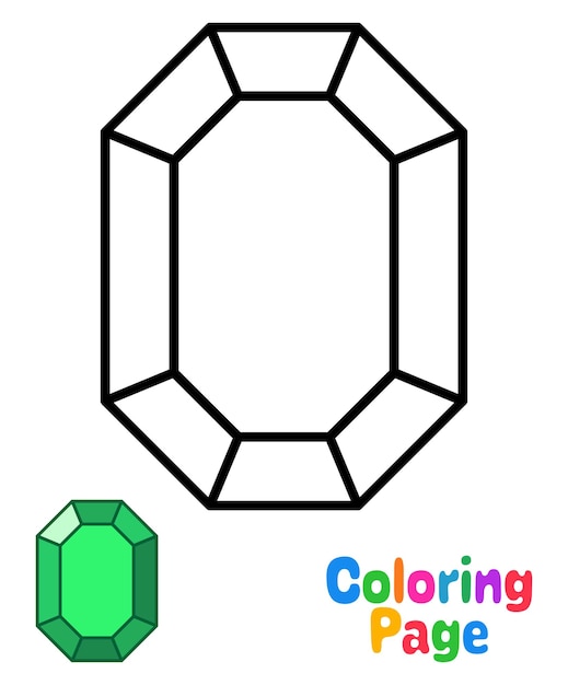 Premium vector coloring page with gemstone for kids