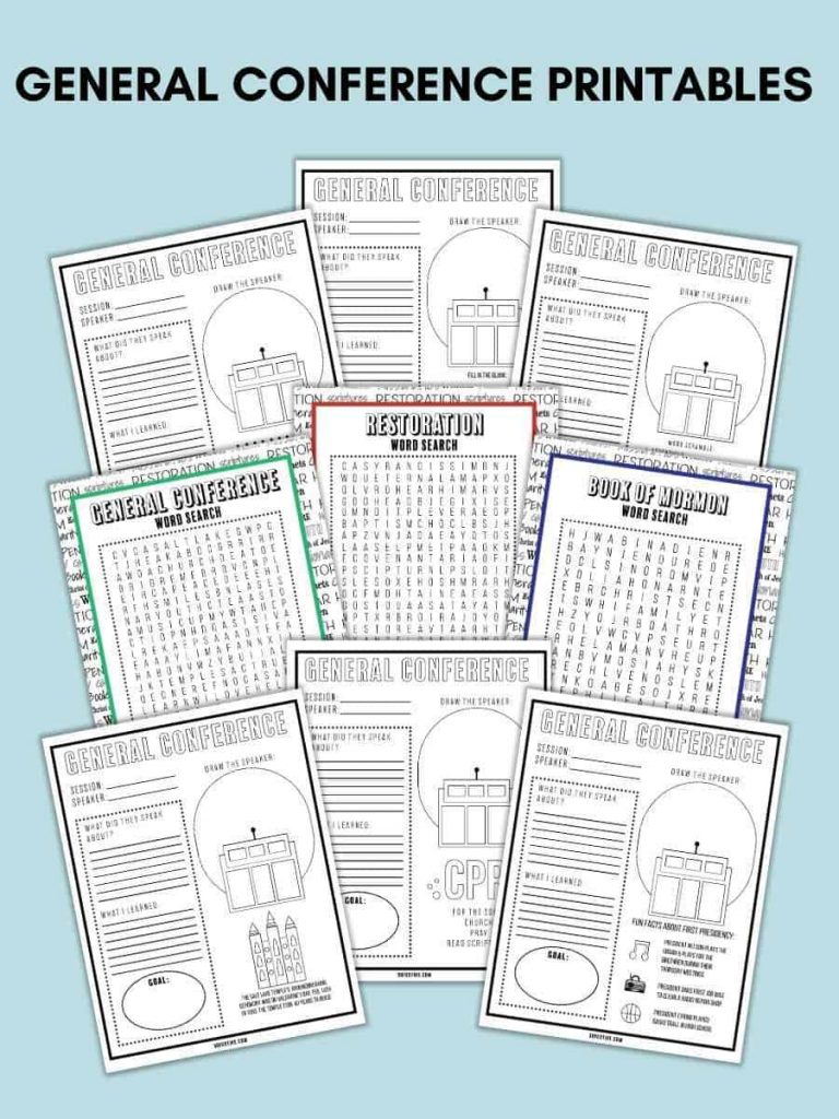 Free general conference printables