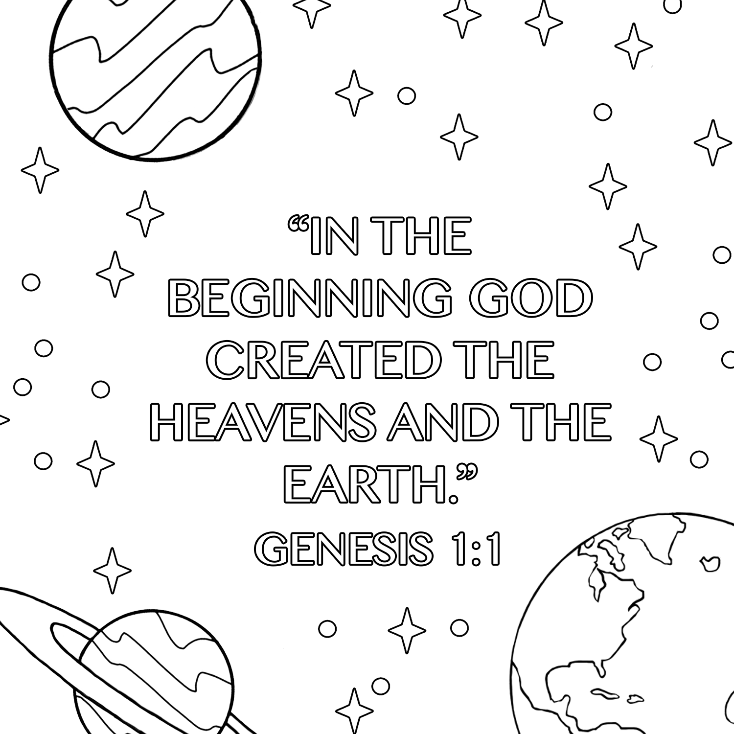 Space coloring pages