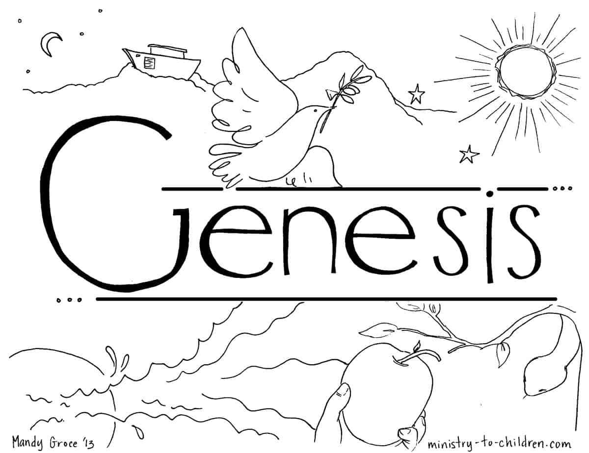 Book of genesis coloring page for children