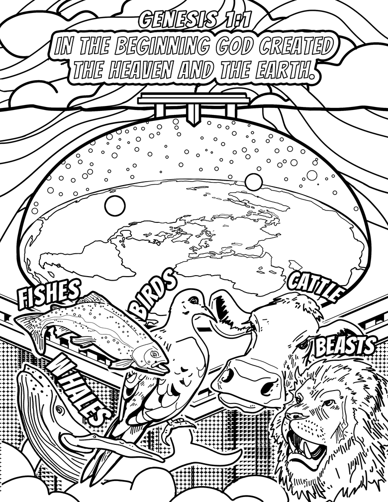 Drawing living waters coloring book genesis page