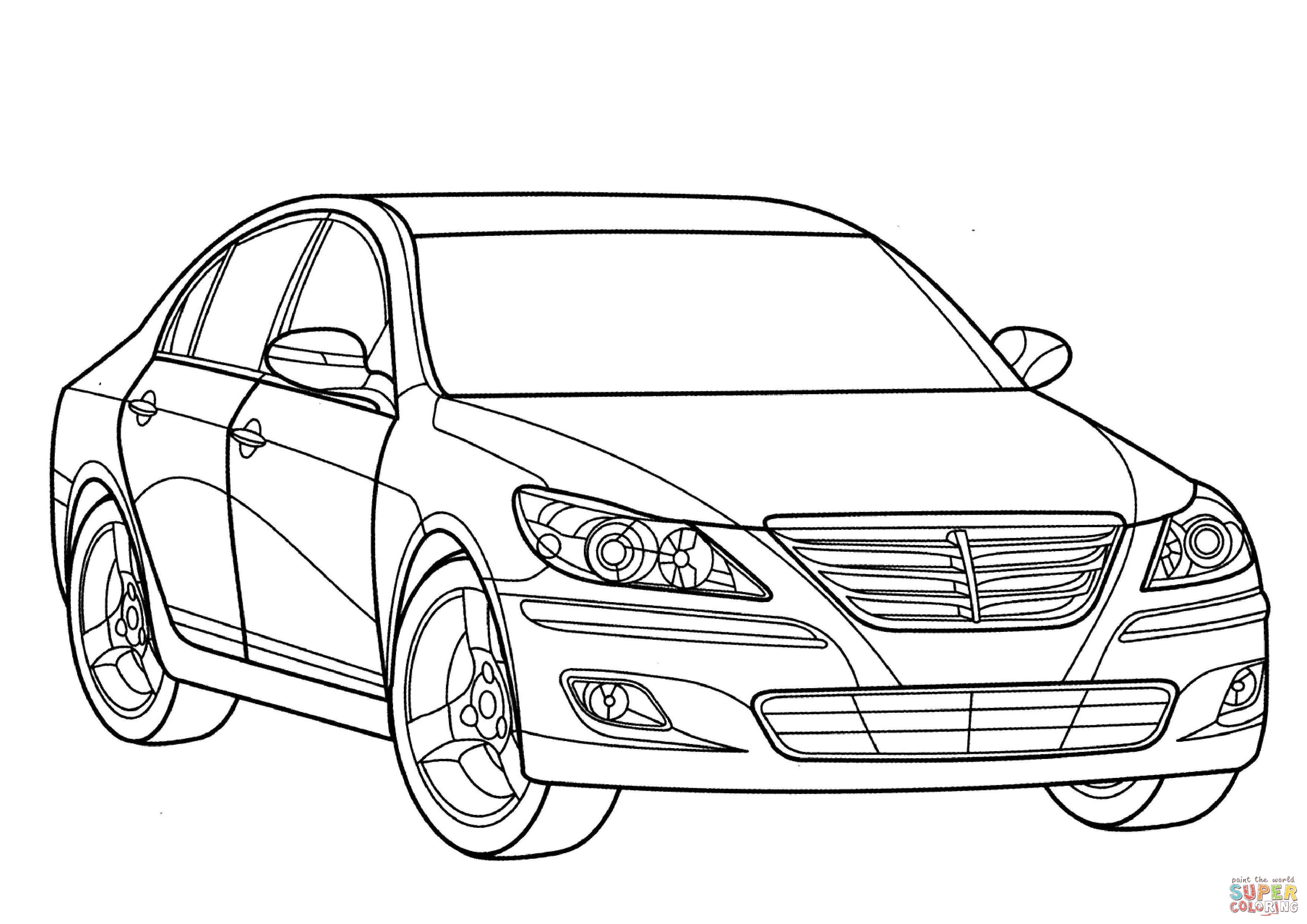 Hyundai genesis coloring page free printable coloring pages