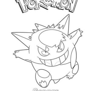 Gengar coloring pages printable for free download