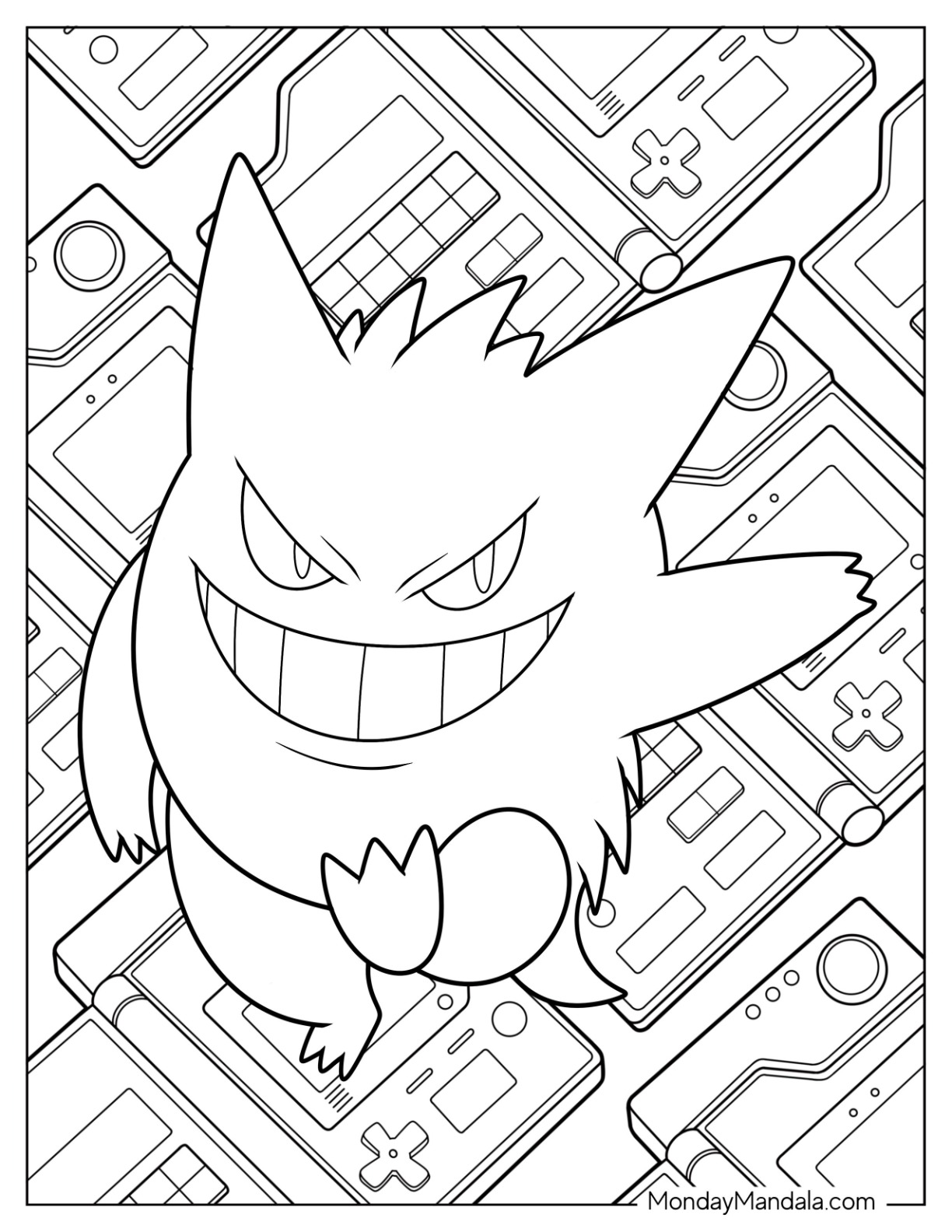 Gengar coloring pages free pdf printables