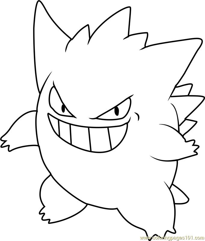 Gengar pokemon printable coloring page for kids and adults pokemon coloring pages pokemon coloring pokemon coloring sheets