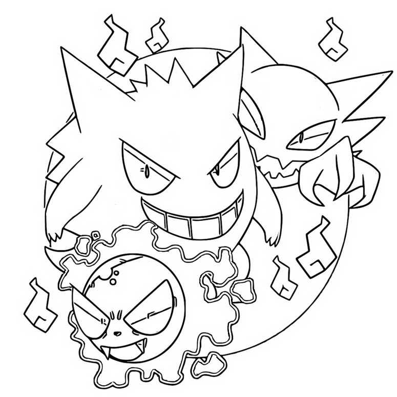 Coloring pages pokãmon gengar