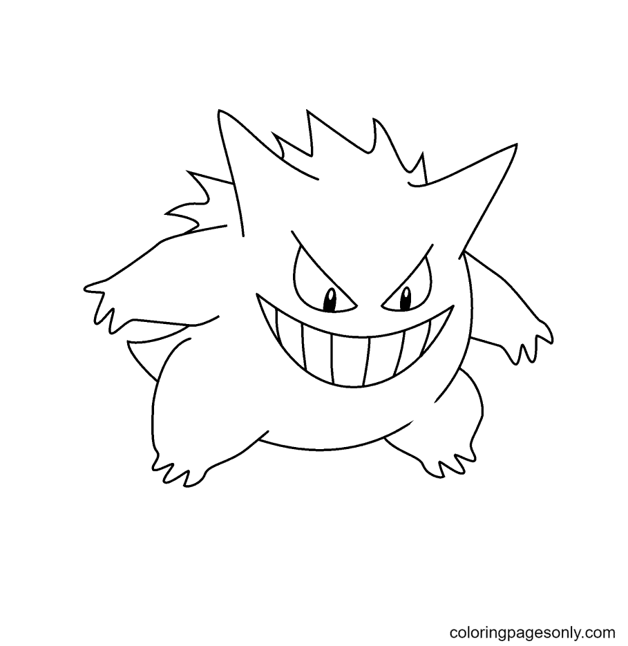 Gengar coloring pages printable for free download