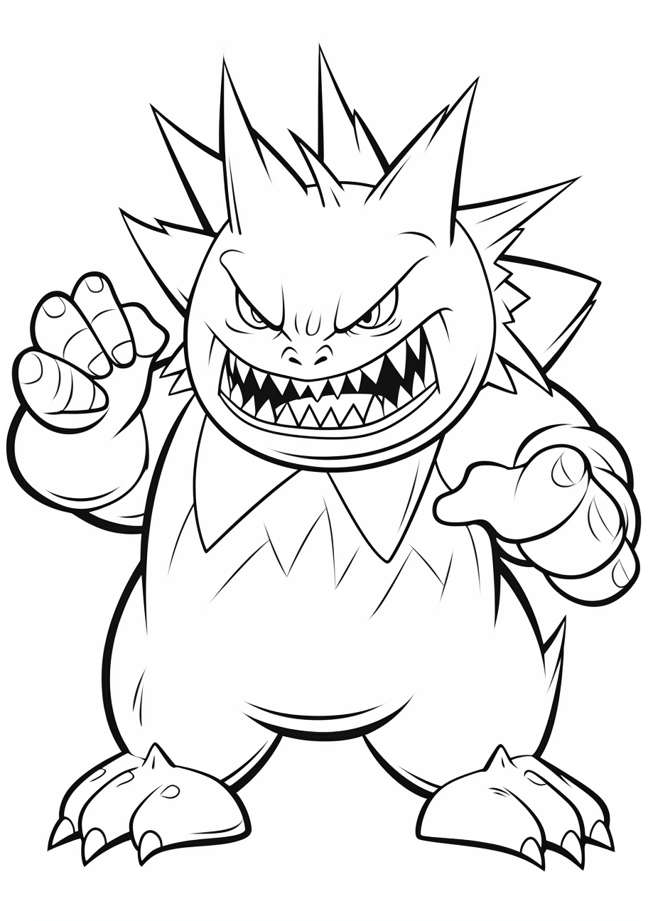 Gengar coloring artists coloring kids fun activity relaxing pastime coloring