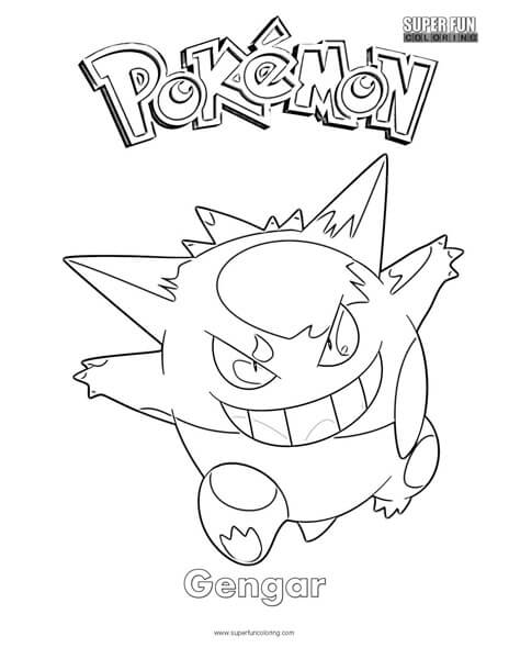 Pokãmon gengar coloring page