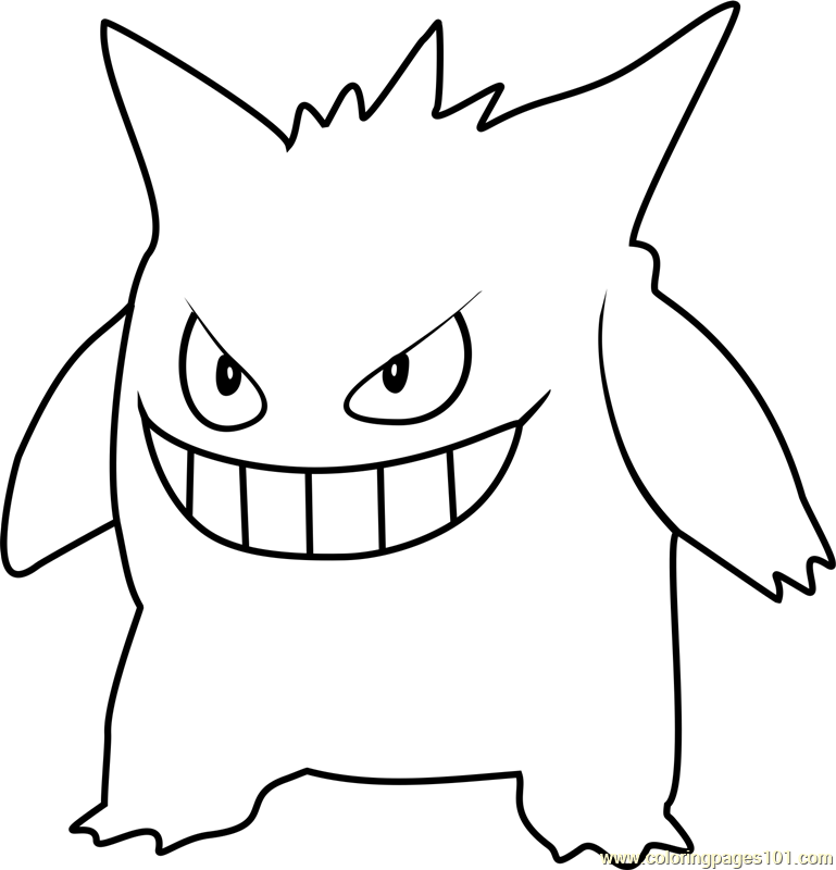 Gengar pokemon go coloring page for kids