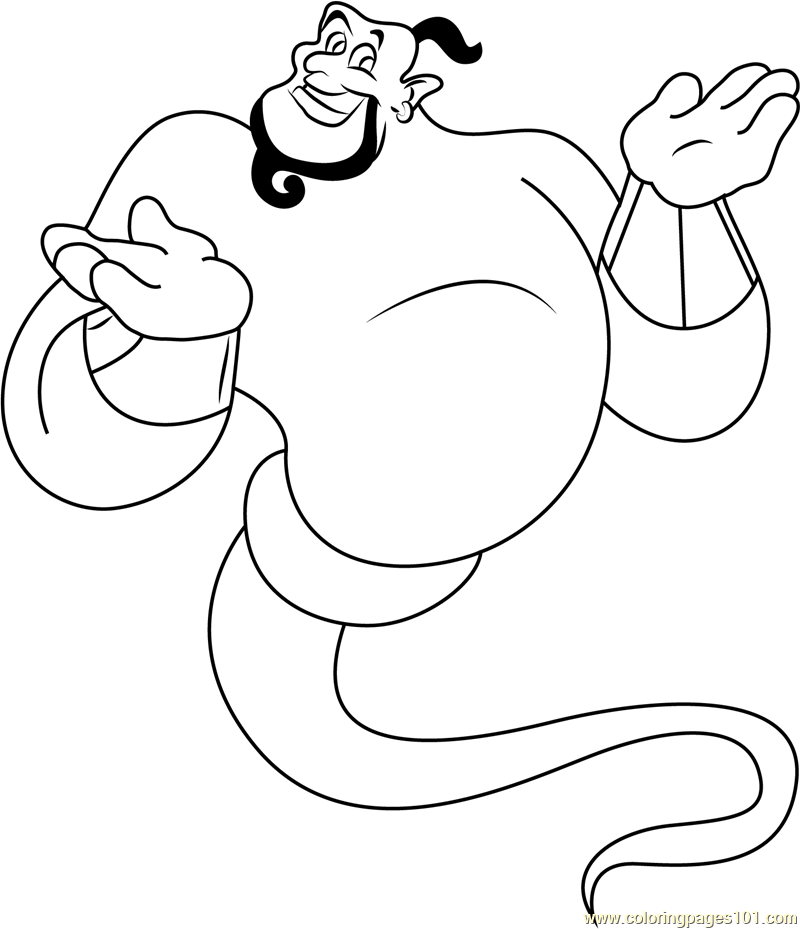 Genie coloring page for kids