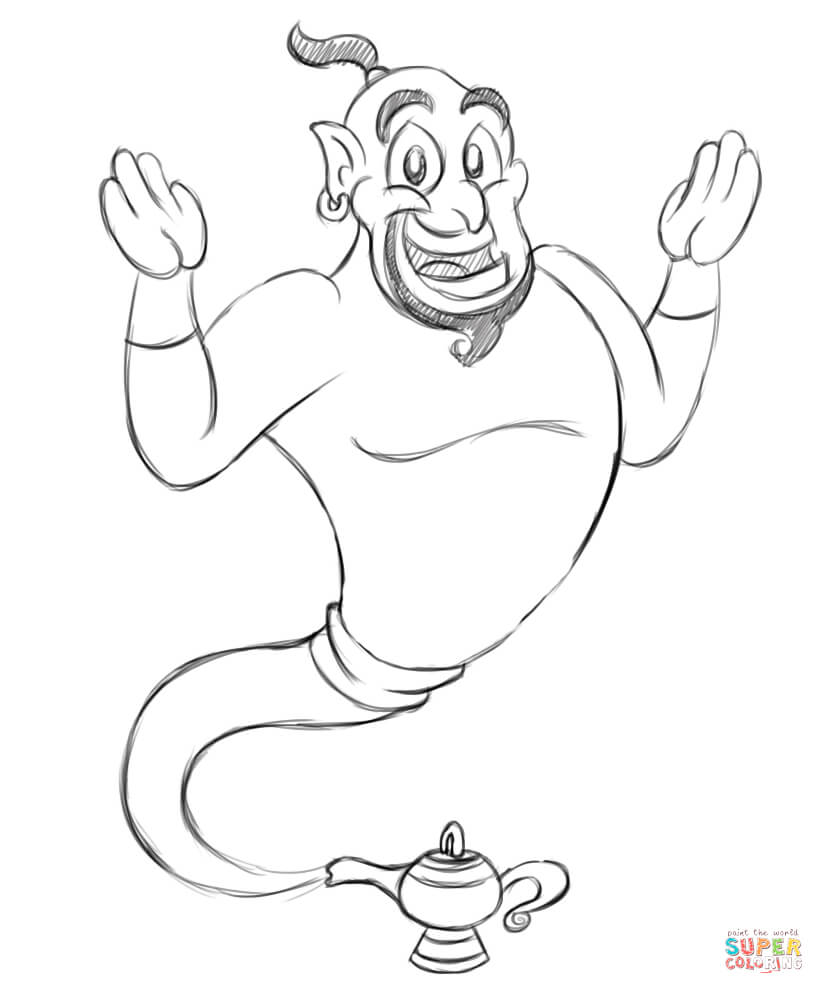 Genie coloring page free printable coloring pages