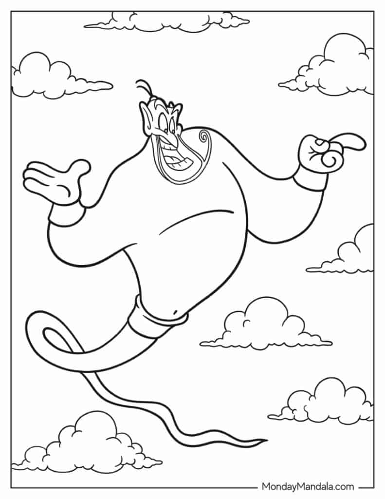 Aladdin jasmine coloring pages free pdf printables