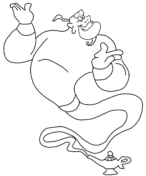 Aladdin genie coloring pages coloring pages