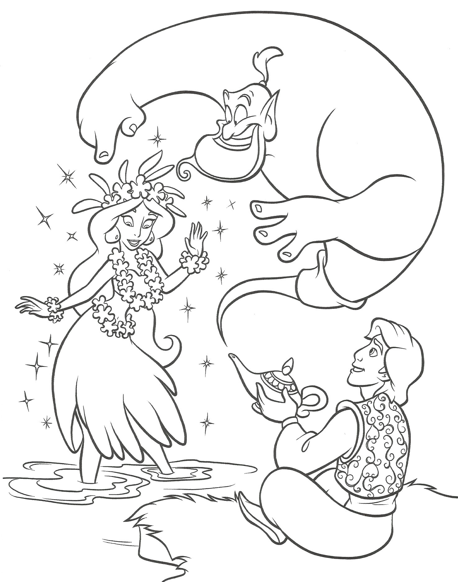 The genie and aladdin