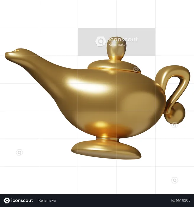 Genie lamp d icon download in png obj or blend format