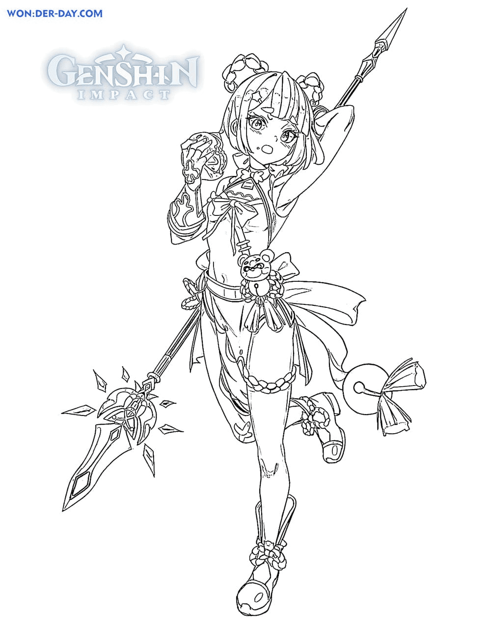 Genshin impact coloring pages printable for free download