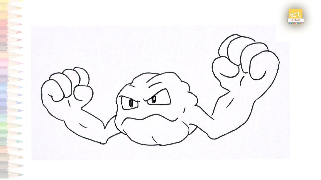 Geodude pokemon species drawings pokemon drawing tutorials how to draw pokemon geodude easy cartoon coloring pages pokemon drawings pokãmon species