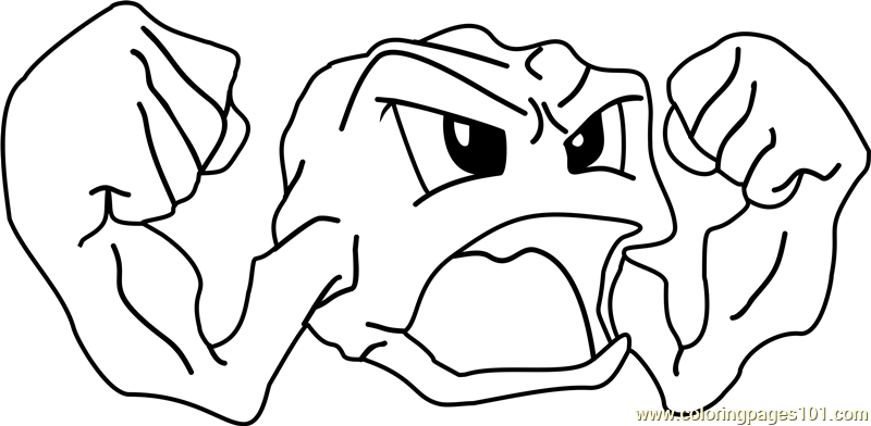 Geodude pokemon coloring page for kids