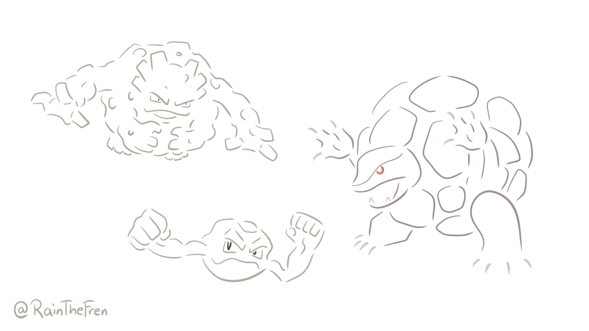 Geodude graveler and golemoc rpokemon