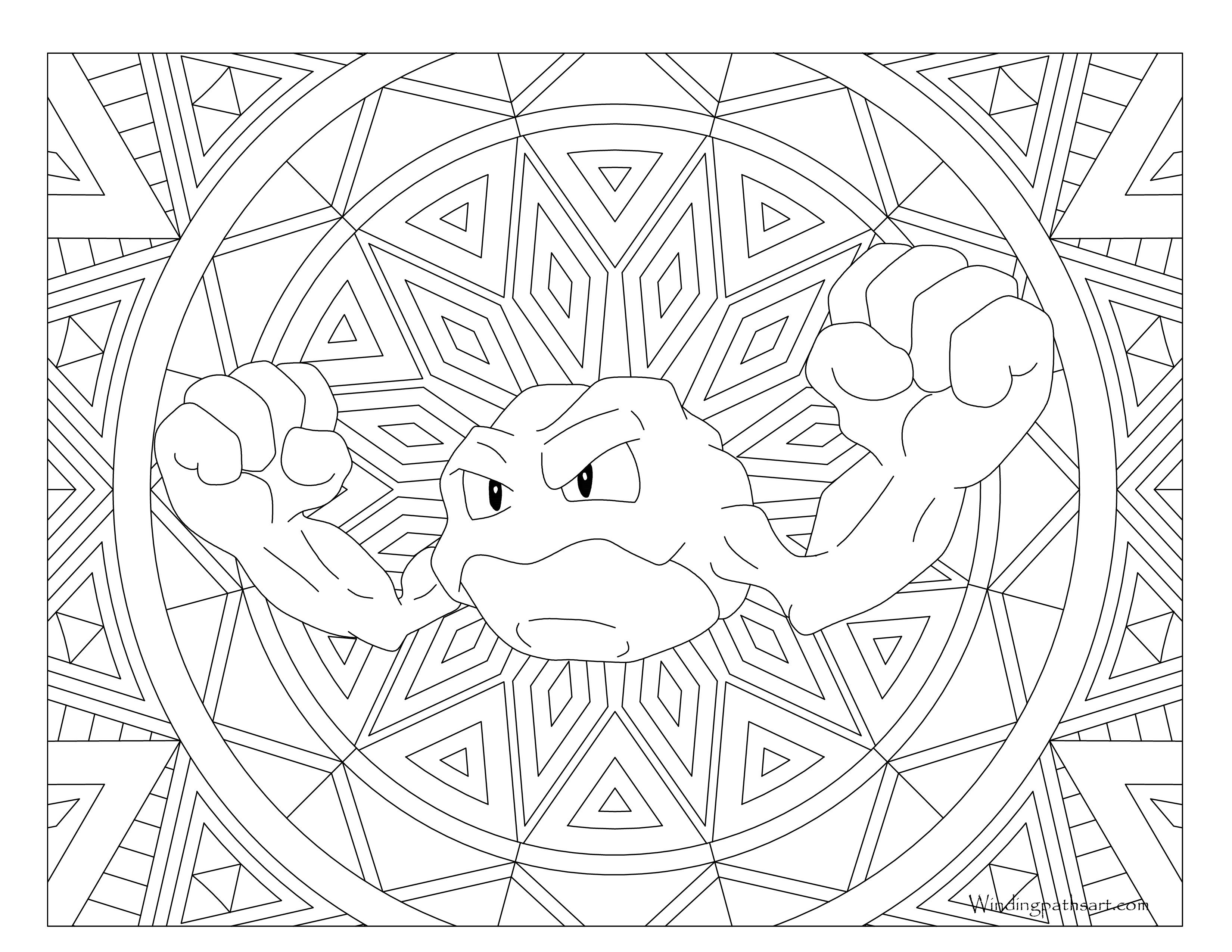 Geodude pokemon coloring page