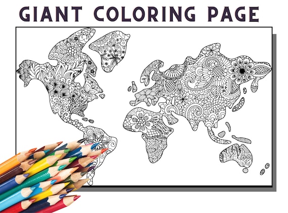 World map coloring page classroom geography learn geography abstract art floral coloring page for adult world map png world map poster