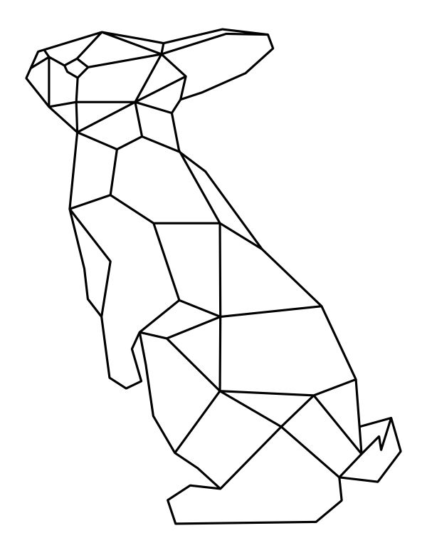 Printable standing geometric rabbit coloring page geometric coloring pages geometric art animal geometric design art