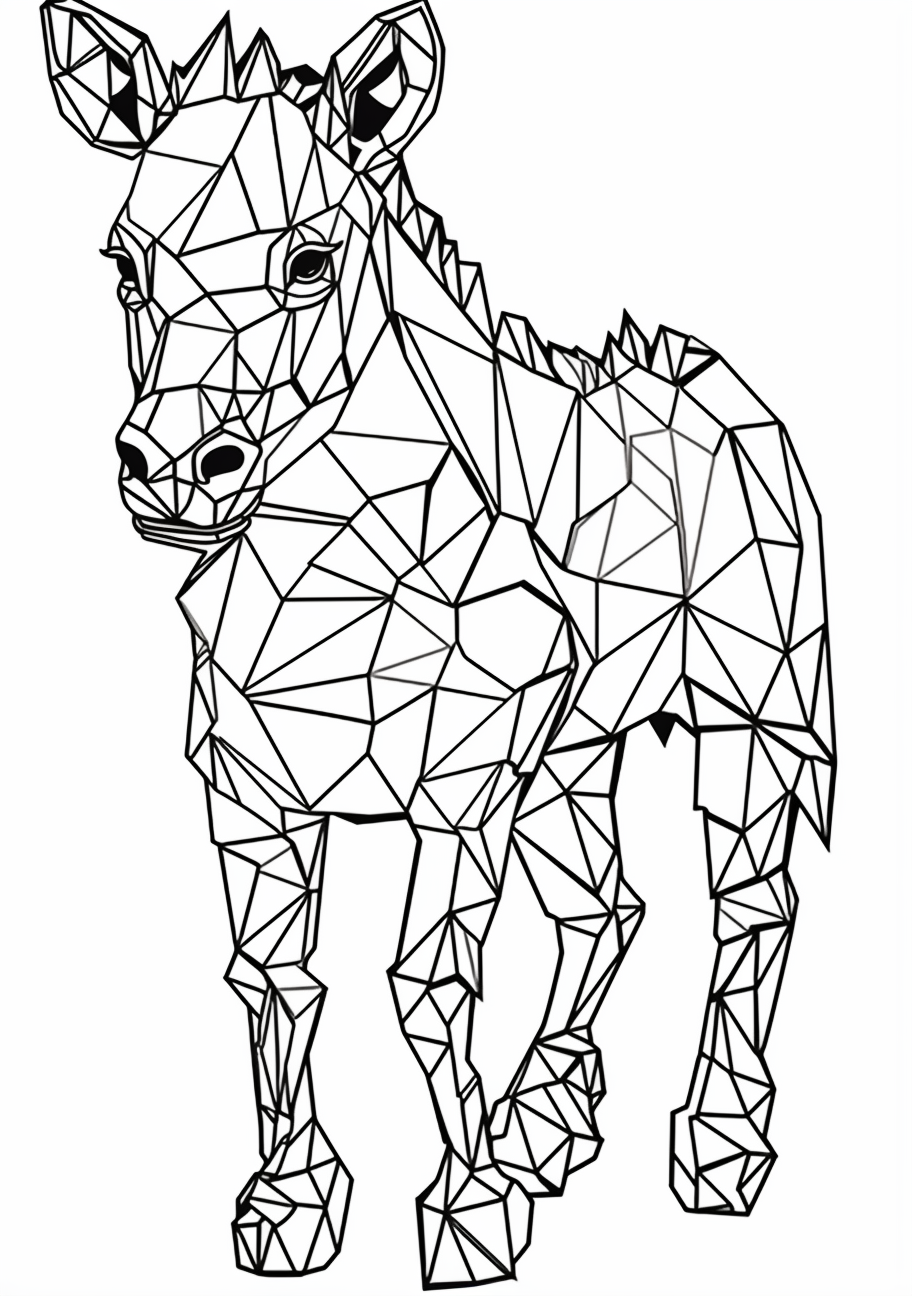 Polygonal art geometrical animals