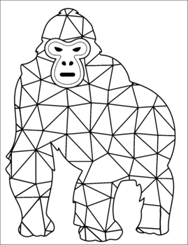 Wild animals coloring pages geometric shape animal the zoo theme by funnyarti