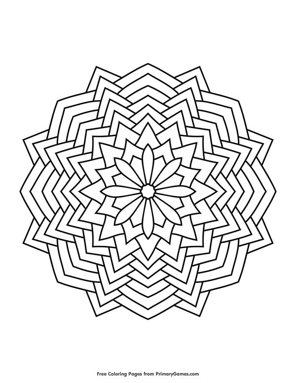 Geometric mandala coloring page â free printable ebook geometric coloring pages mandala coloring pages geometric mandala