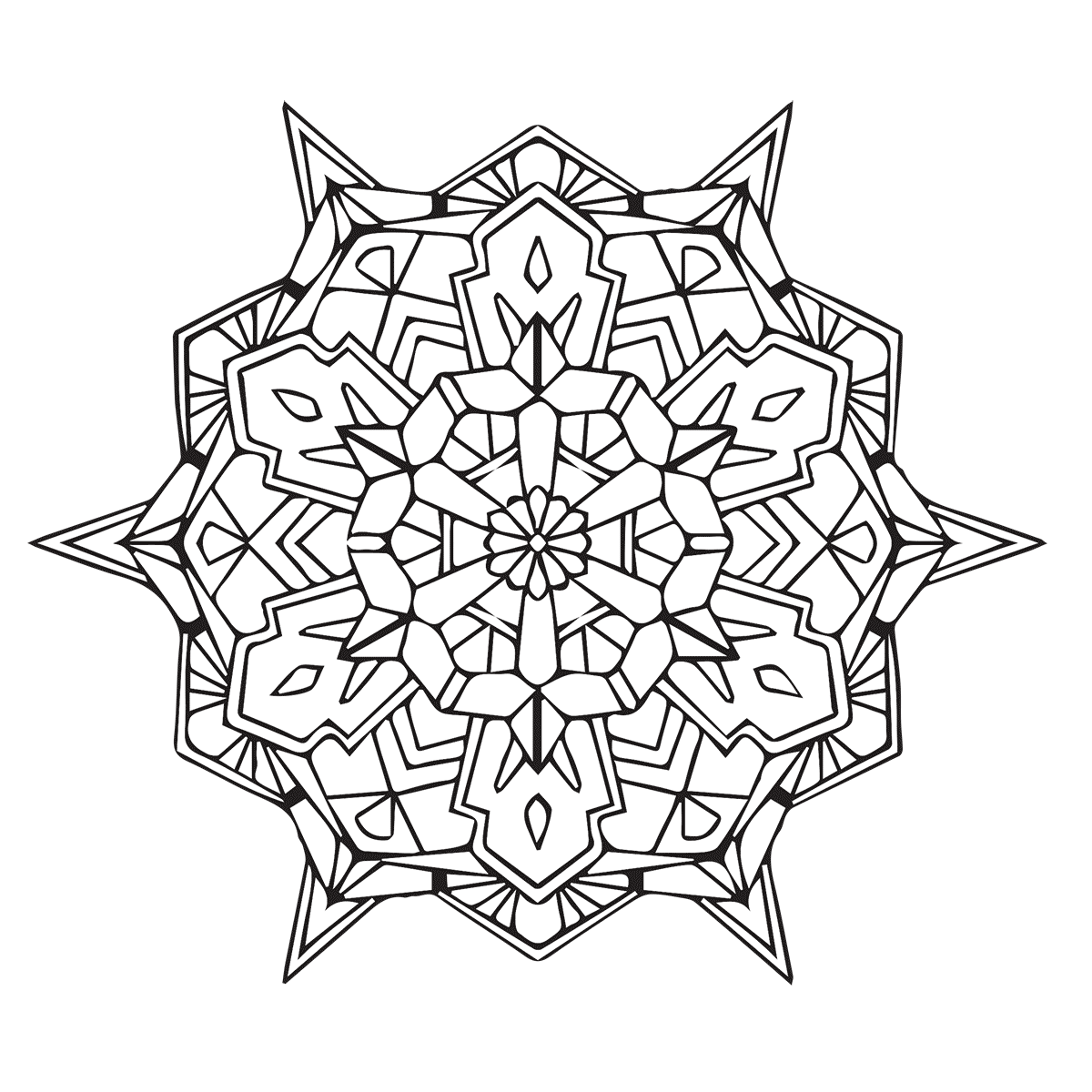 Coloring pages geometric mandala coloring