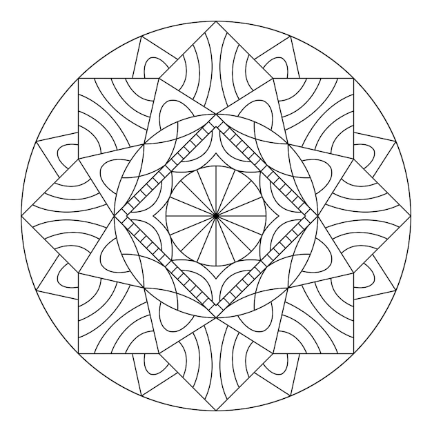 Premium vector sacred geometry mandala coloring page for adults abstract mystical signs vector illustration