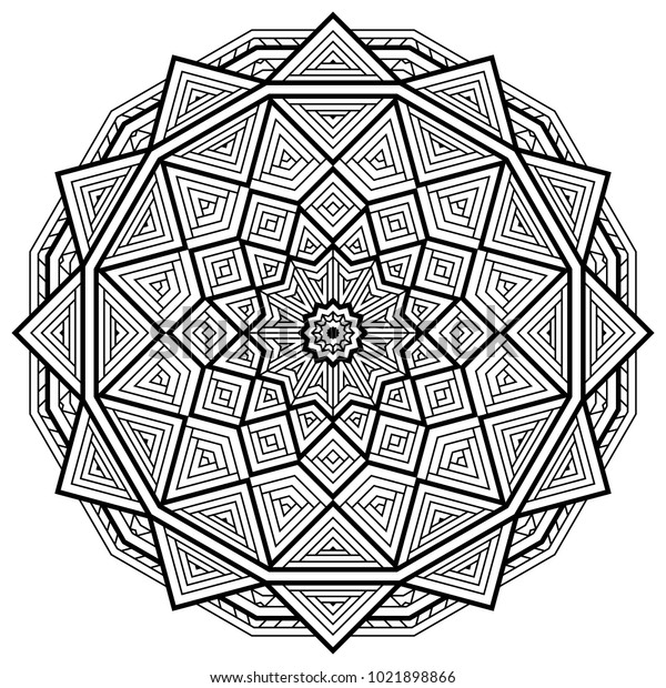 Geometric mandalas coloring book page zigzag stock vector royalty free